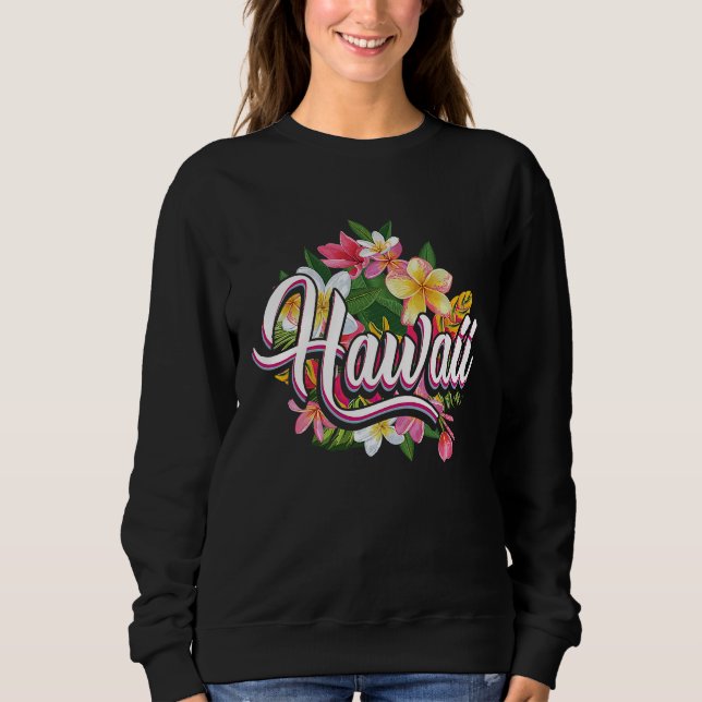 Moletom Hawaii Lover with Hawaii Flowers Hawaiian (Frente)