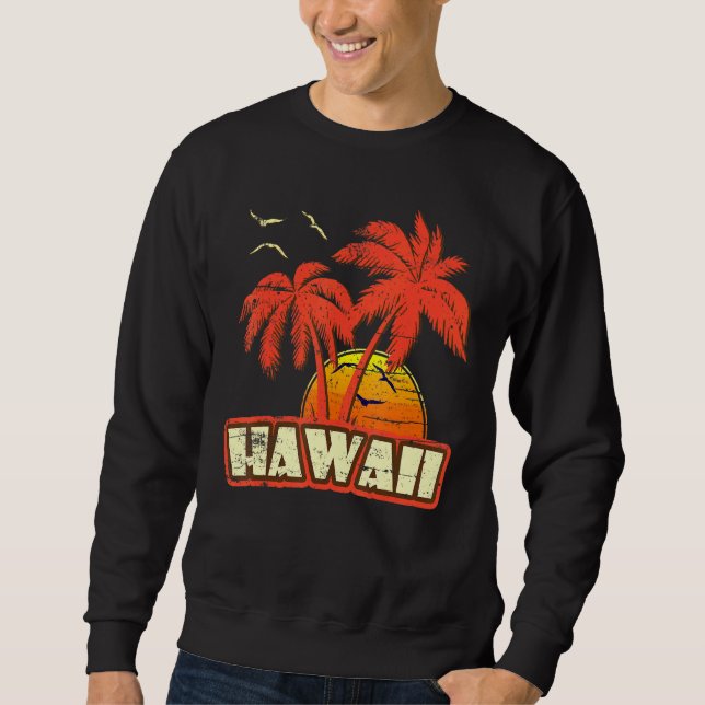 Moletom Hawaii Summer Palm Trees 80s Beach Sunset (Frente)