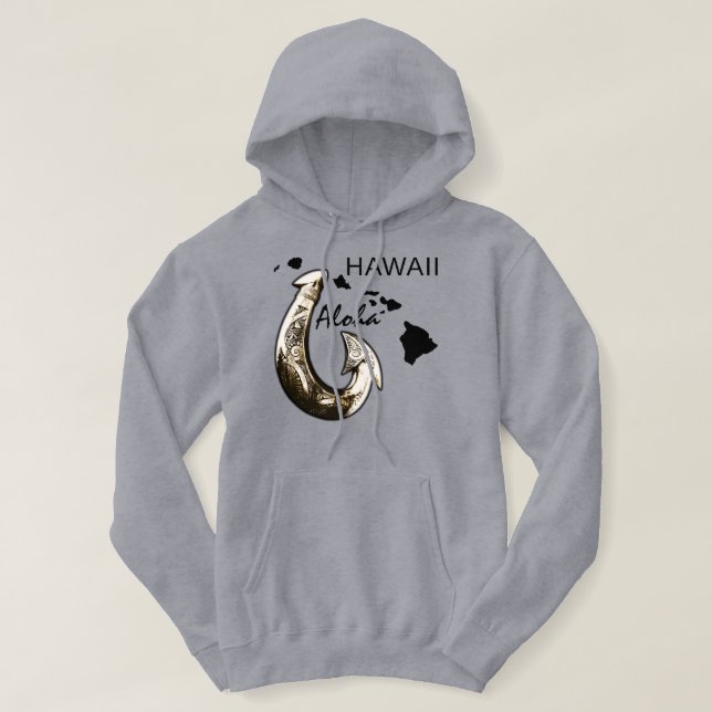Moletom Hawaii Tribal Hook ALOHA HAWAII (Frente do Design)