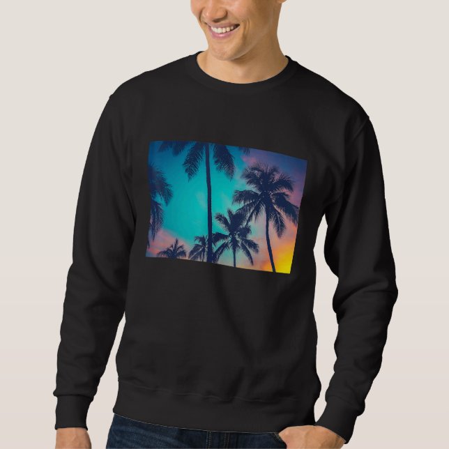 Moletom Hawaii Vacation Sunset Palm Trees (Frente)