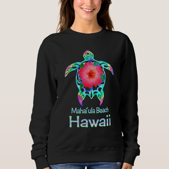 Moletom Hawaiian Colorful Sea Turtle Mahai ula Beach Hawai (Frente)