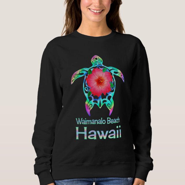 Moletom Hawaiian Colorful Sea Turtle Waimanalo Beach Hawai (Frente)