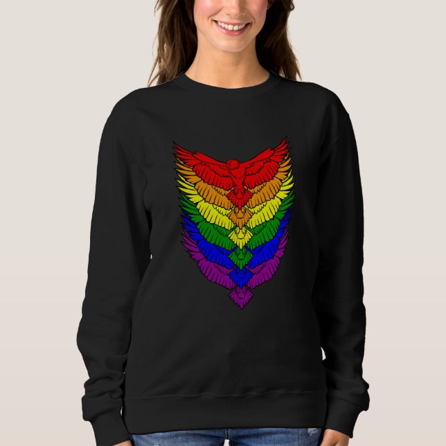 Moletom Hawks LGBTQ Strong Gay Pride Rainbow Flag LGBT Haw (Frente)