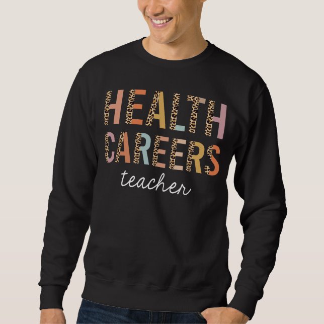 Moletom Health Careers Teacher Leopard Cute Back to School (Frente)