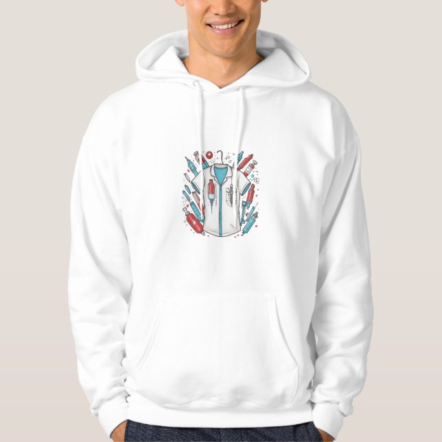 Moletom Healthcare Hero Hoodie – Vial & Syringe Art  (Frente)
