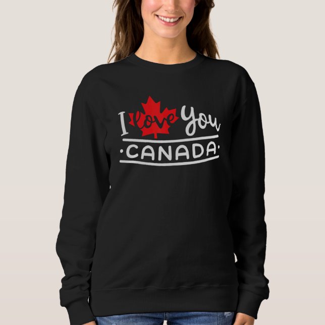 Moletom Heart Canada Day Maple Leaf I Love You Canada (Frente)
