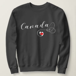 Moletom Heart Canada Sweatshirt, Canadian Flag