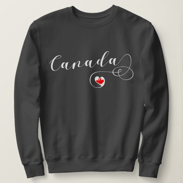 Moletom Heart Canada Sweatshirt, Canadian Flag (Frente do Design)
