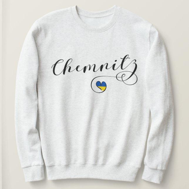 Moletom Heart Chemnitz, I Love Chemnitz, Alemanha (Frente do Design)