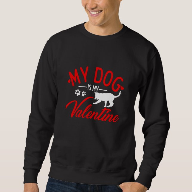 Moletom Heart Dog Valentine's Day Dog Mom Dad Date Single  (Frente)