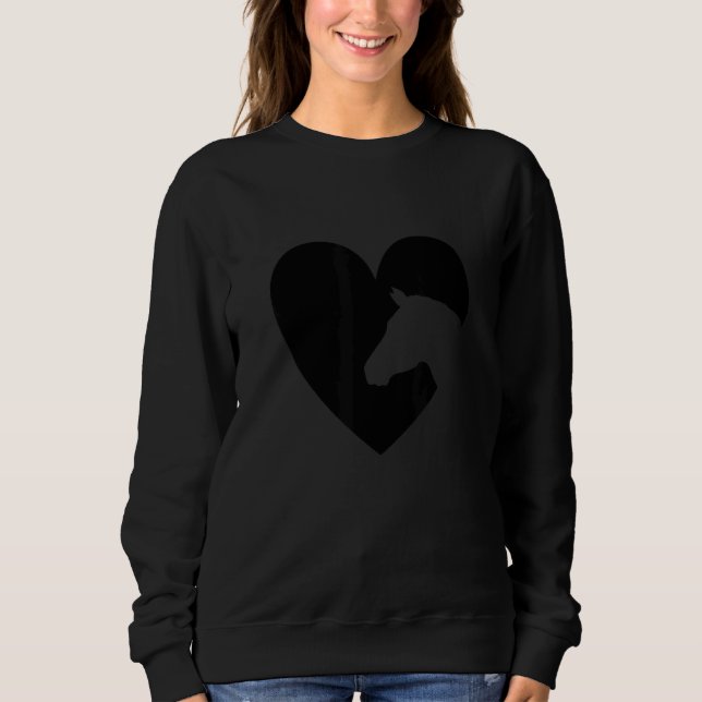 Moletom Heart Graphic Horse Lover Equestrian Rider Horses  (Frente)