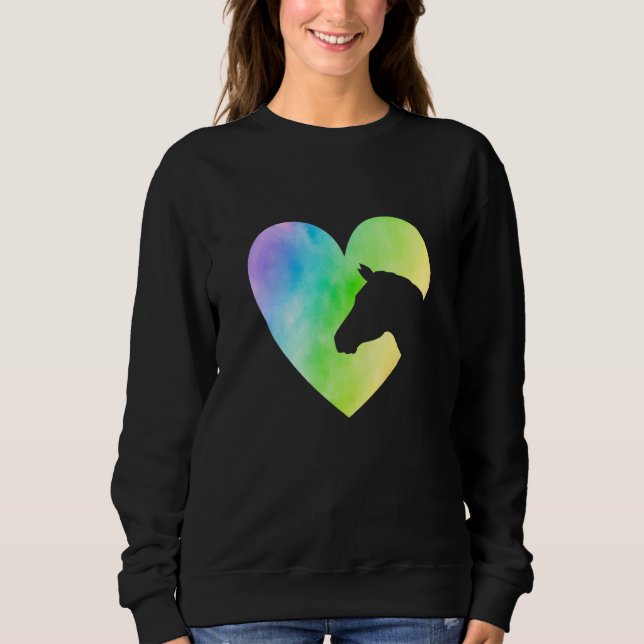 Moletom Heart Graphic Horse Lover Equestrian Rider Horses  (Frente)