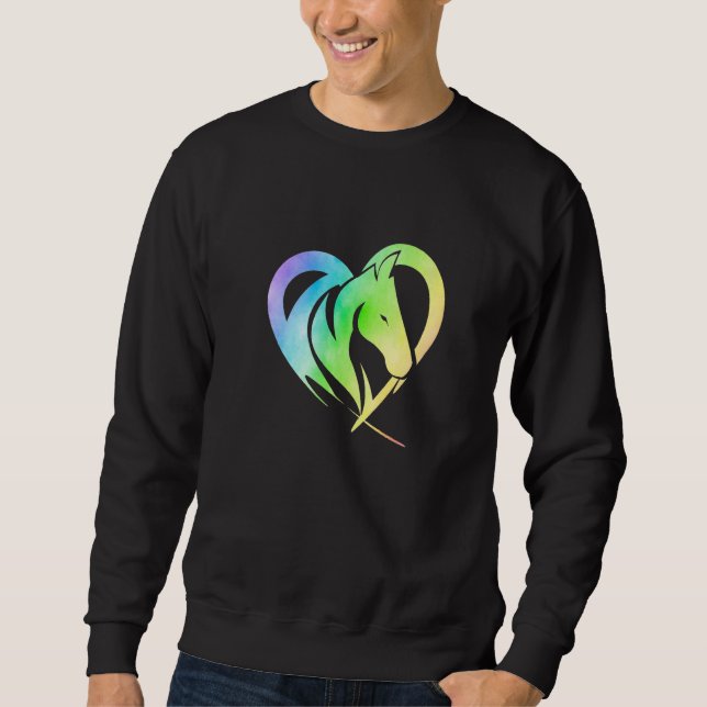 Moletom Heart Graphic Horse Lover Equestrian Rider Horses  (Frente)