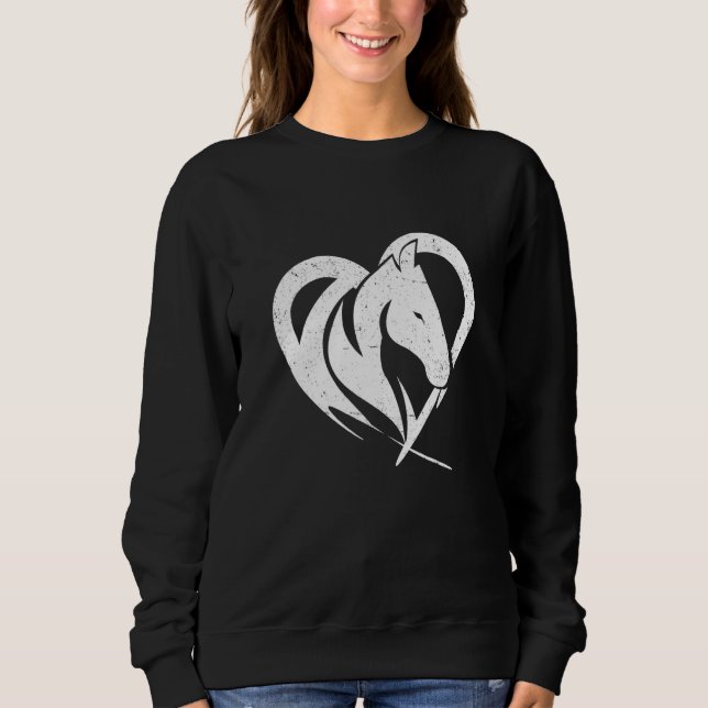 Moletom Heart Graphic Horse Lover Equestrian Rider Horses  (Frente)