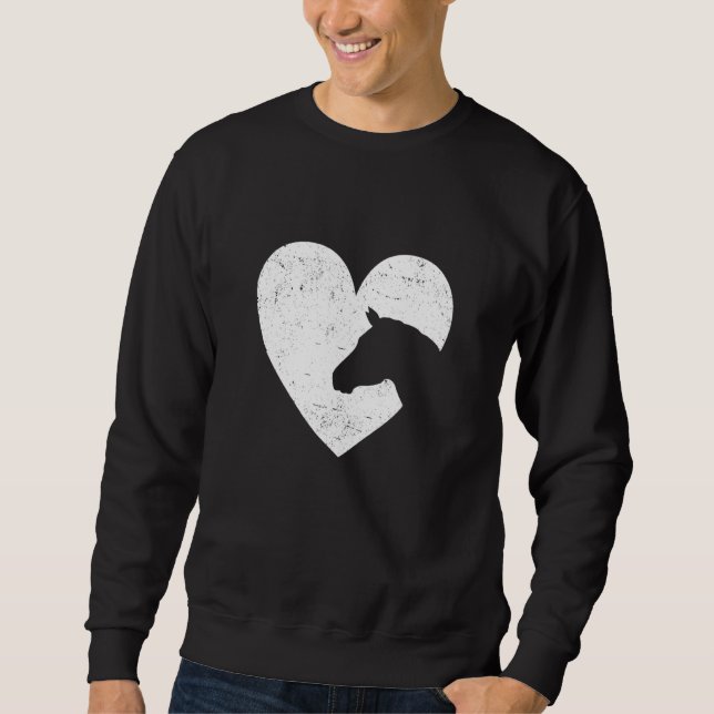 Moletom Heart Graphic Horse Lover Equestrian Rider Horses  (Frente)