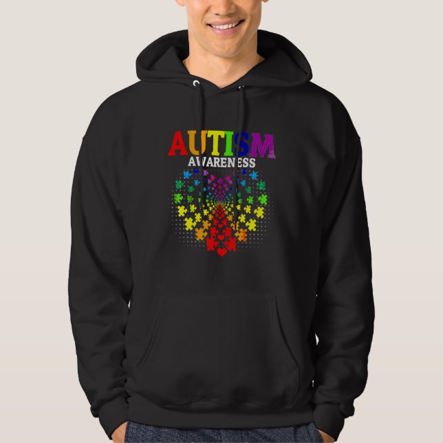 Moletom "Heart Love Quebra-cabeça Pieds World Autism Awarn (Frente)