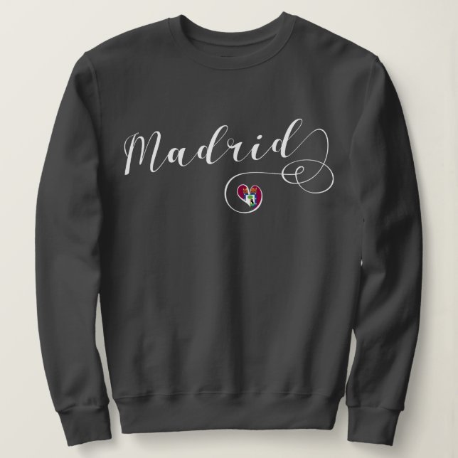 Moletom Heart Madrid Sweatshirt, Espanhol, Espanha (Frente do Design)
