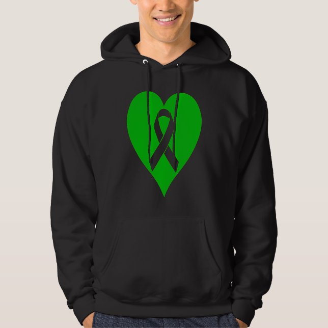 Moletom Heart Mental Health Awareness Green Ribbon Support (Frente)