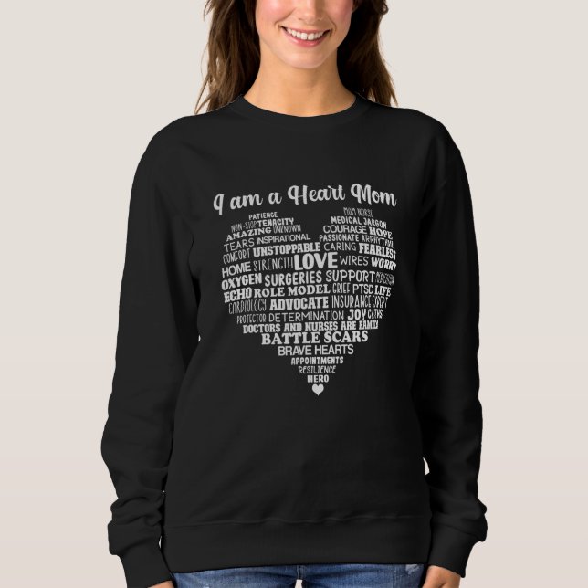 Moletom Heart Mom CHD Warrior Mom Congenital Heart Disease (Frente)