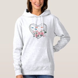 Moletom Heart Net Roses Hoodie