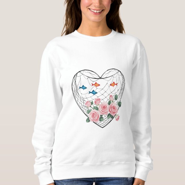 Moletom Heart Roses Fishing Sweatshirt (Frente)