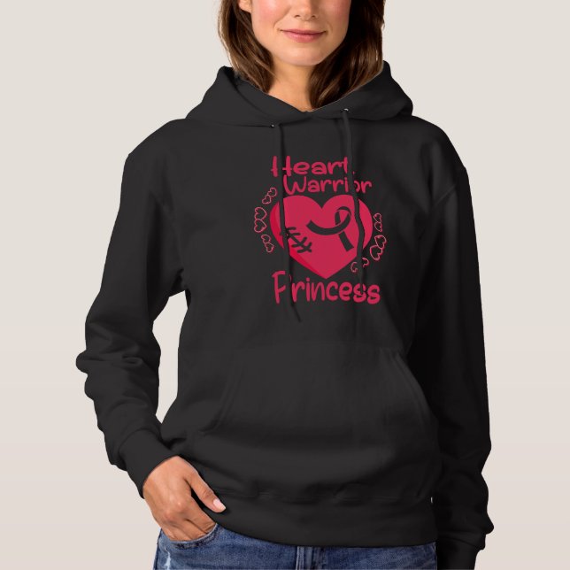 Moletom Heart Warrior Princess CHD Heart Disease Awareness (Frente)