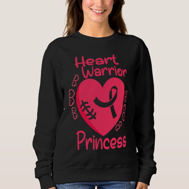Moletom Heart Warrior Princess CHD Heart Disease Awareness (Frente)
