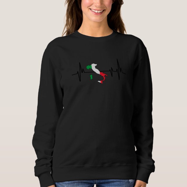 Moletom Heartbeat Italian Flag Italy (Frente)