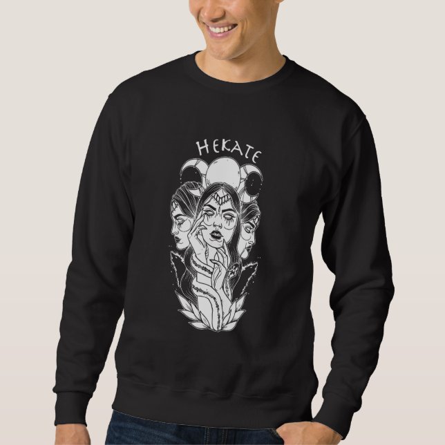 Moletom Hécate Deusa Tríplice Lua Wiccan Wicca Pagã Bruxa (Frente)