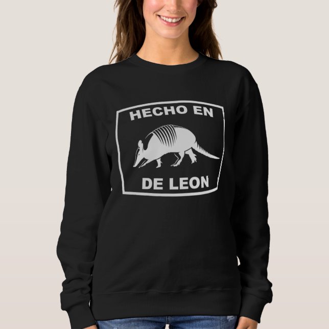 Moletom Hecho en De Leon Texas Armadillo Southern State Te (Frente)