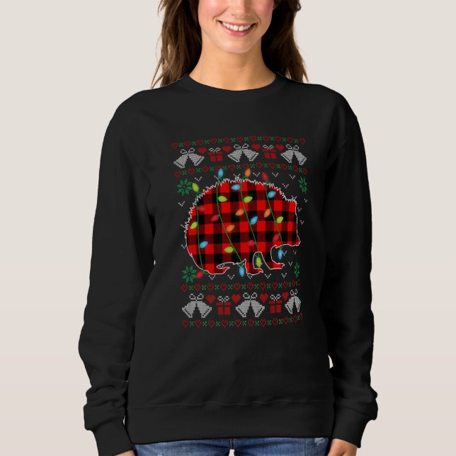Moletom Hedgehog   Xmas Lights Ugly Christmas Sweater (Frente)