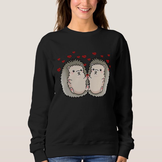 Moletom Hedgehogs Valentines Day Matching Couple Hedgehogs (Frente)