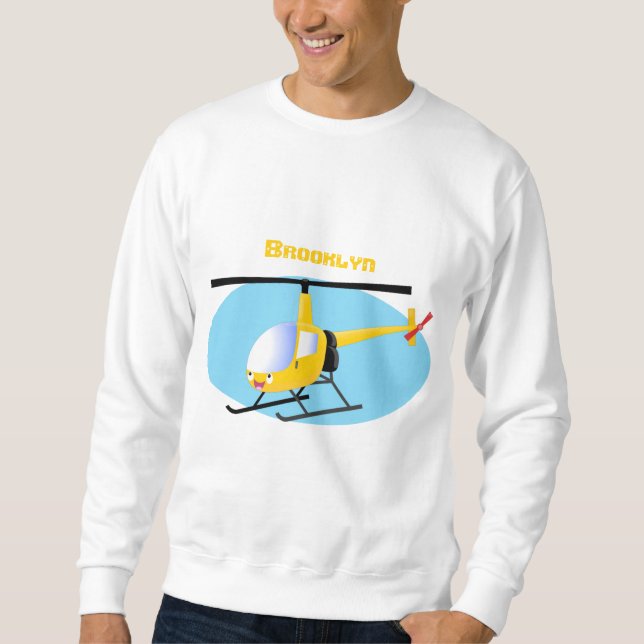 Moletom Helicóptero de animação amarelo giro (Frente)