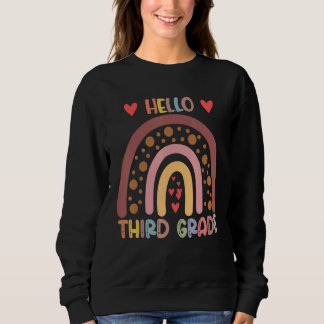 Moletom Hello 3rd Grade Rainbow Teachers Kids Back To Scho