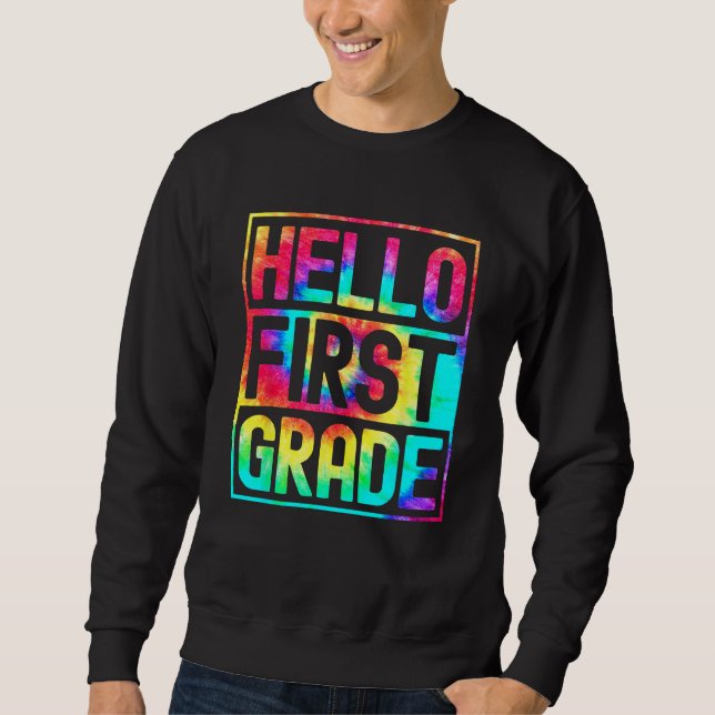 Moletom Hello First Grade Back to School 1st Grade Teacher (Frente)
