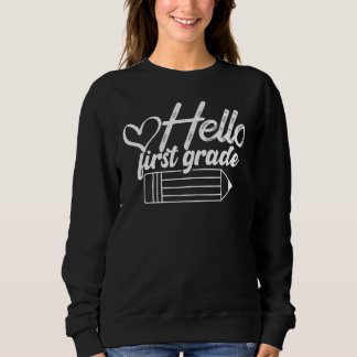 Moletom Hello First Grade T-Shirt Funny 1st Grade Back To