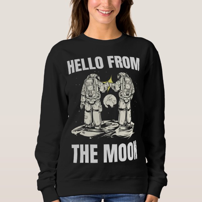 MOLETOM HELLO FROM THE MOON SPACE PLANETS SCIENCE ASTRO SO (Frente)