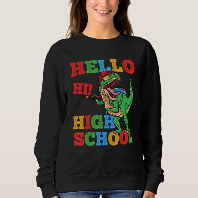 Moletom Hello High School Rex Dinosaur Back To School Boys (Frente)