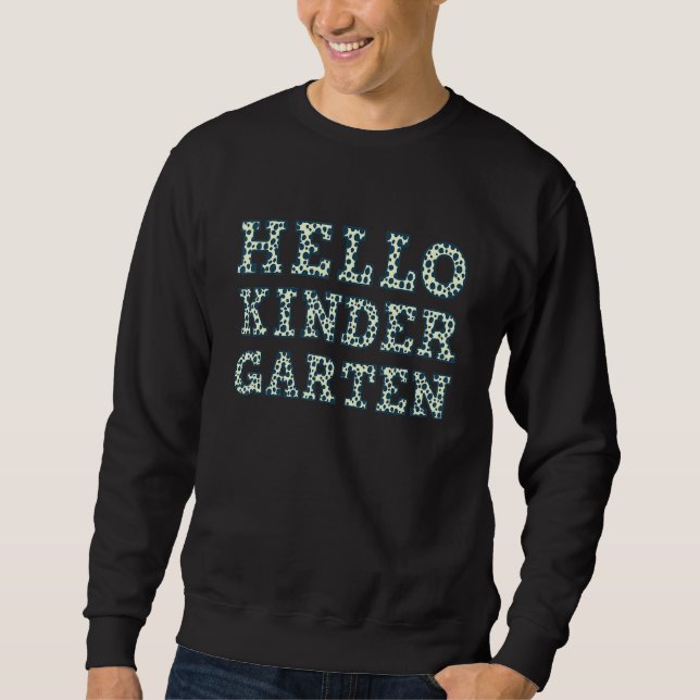 Moletom Hello Kinder Garten Retro Teacher Student  Kinderg (Frente)