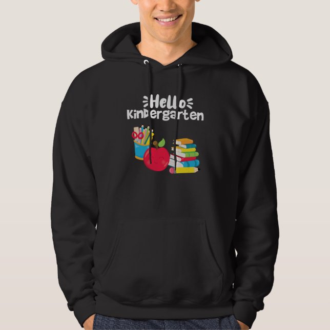 Moletom Hello Kindergarten Back To School Kinder Preschool (Frente)