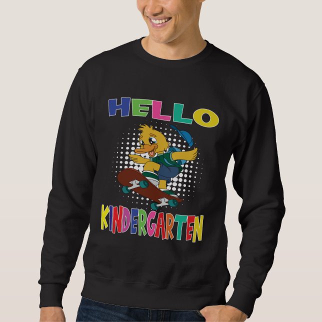 Moletom Hello Kindergarten Skateboarding Duck (Frente)