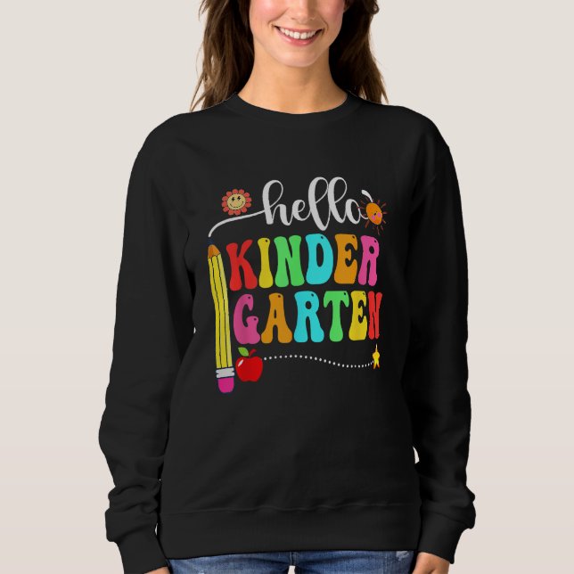 Moletom Hello Kindergarten Teacher Student Team Funny Back (Frente)