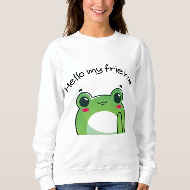 Moletom Hello My Friends | Cute Frog Kawaii T-Shirt (Frente)