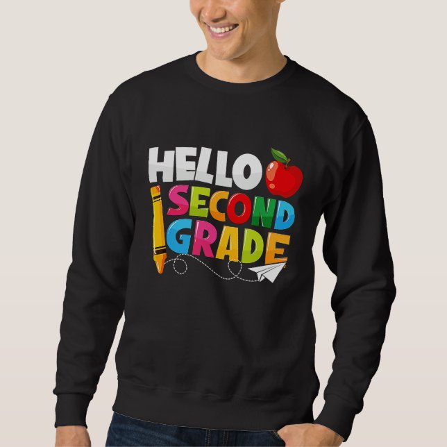 Moletom Hello Second Grade  2nd Grade Back To School Kids (Frente)