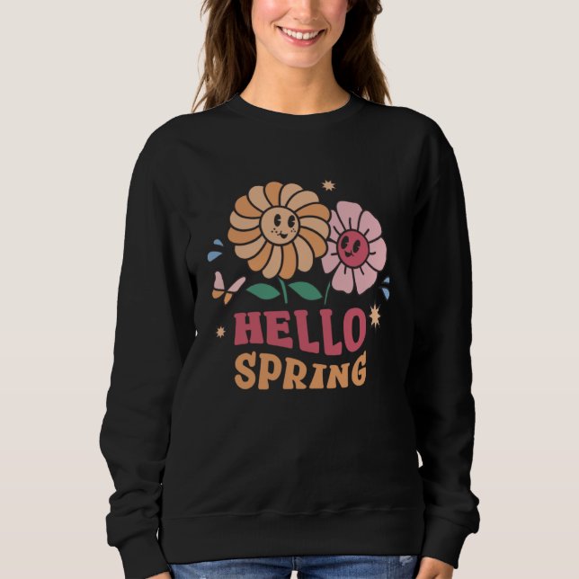 Moletom Hello Spring  Flowers  Sunshine  Easter Day (Frente)