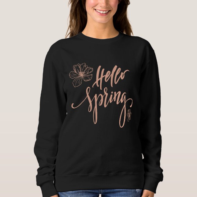 Moletom Hello Spring Minimalist Flower Spring Break (Frente)