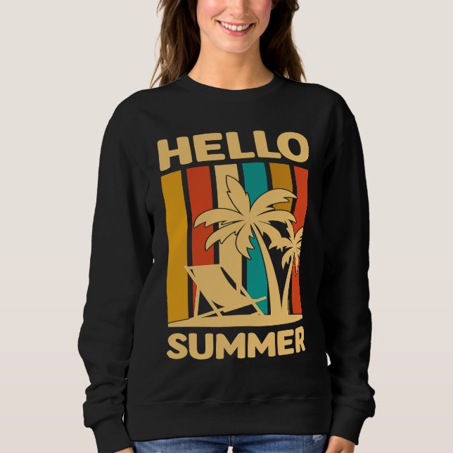 Moletom Hello Summer Feeling Tropical Beach Summer Vacatio (Frente)