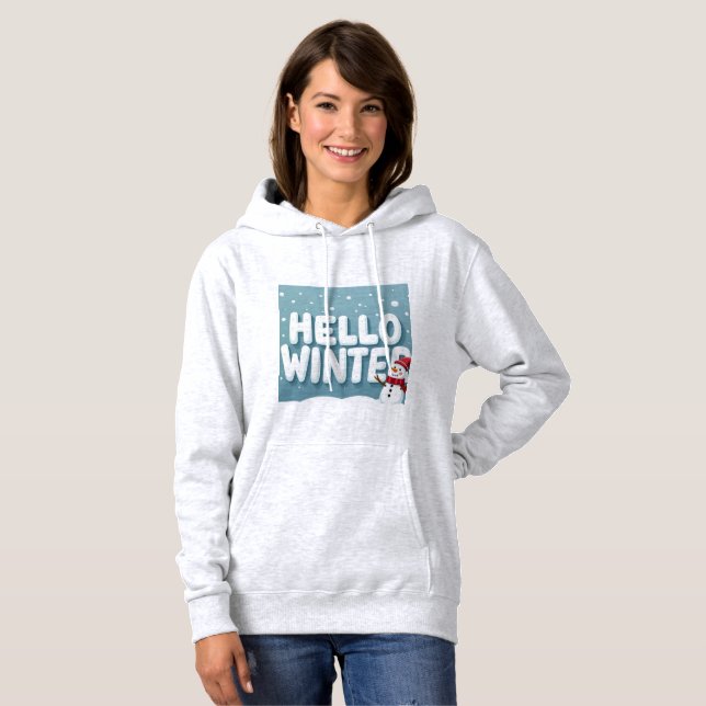 Moletom Hello Winter Snowman Hoodie (Frente Completa)
