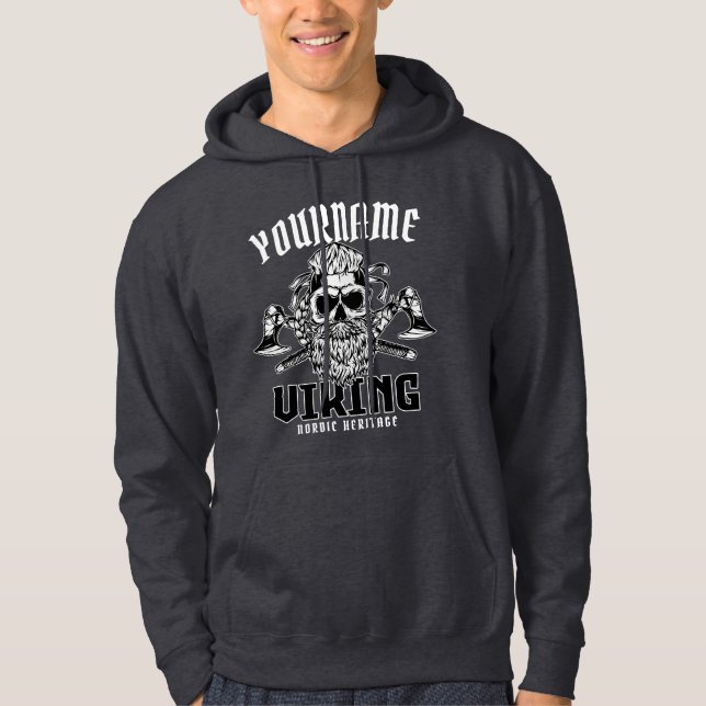 Moletom Herança Personalizada do Guerreiro Viking Nórdico  (Frente)