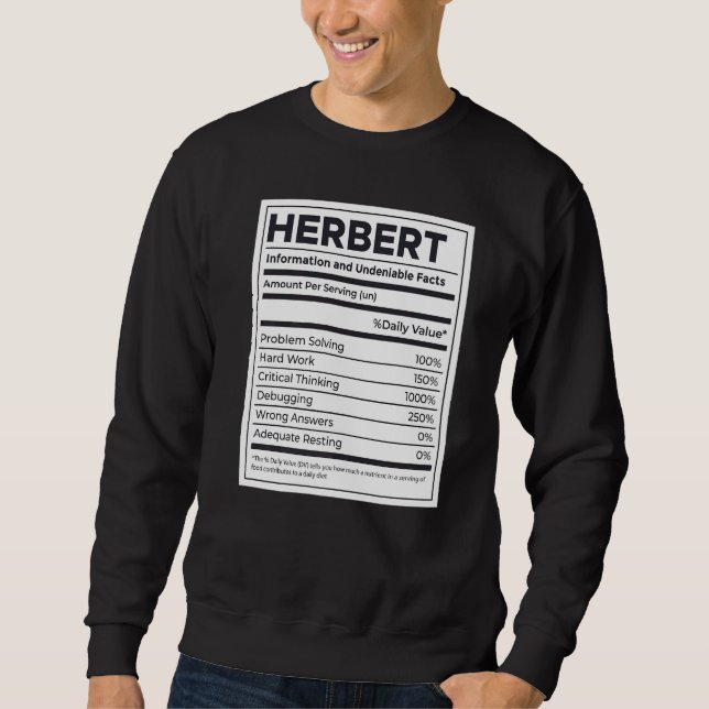 Moletom Herbert Nutrition Information Problem Solving Duro (Frente)